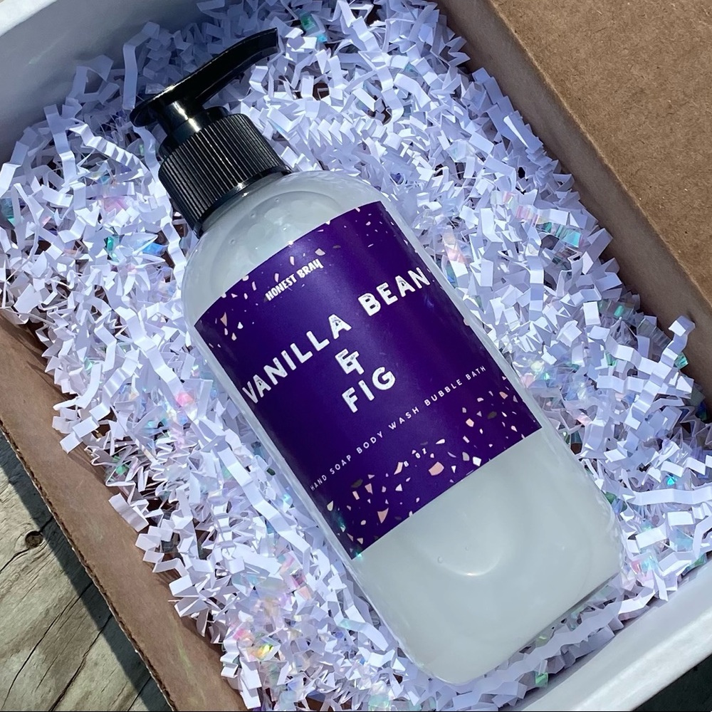 HONEST BRAY VANILLA BEAN & FIG Liquid Hand Soap Body Wash Bubble Bath 8 Oz
